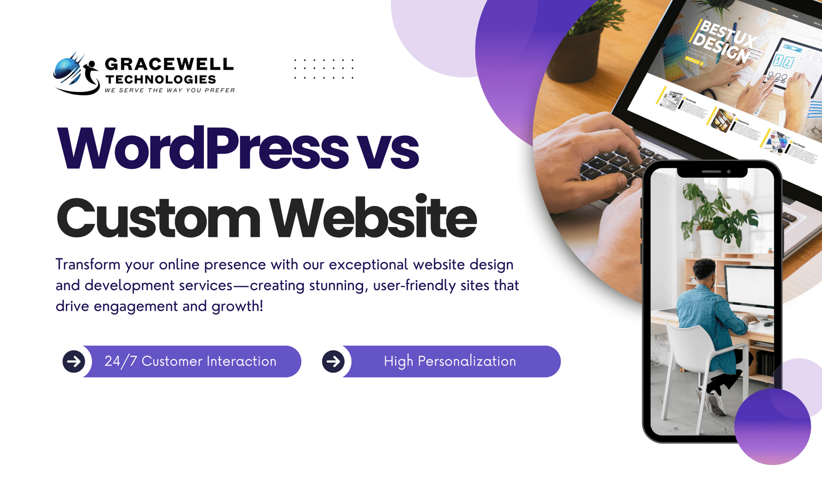 Compare WordPress vs custom website development
